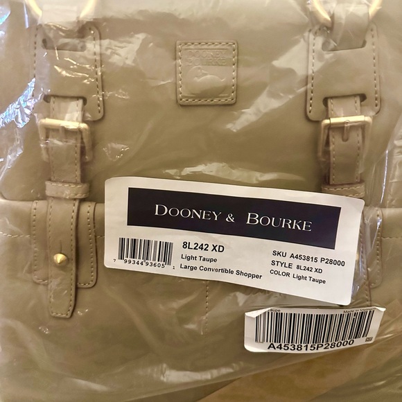 Dooney & Bourke Taupe Leather Tote Bag With Utility Pockets - Picture 10 of 13
